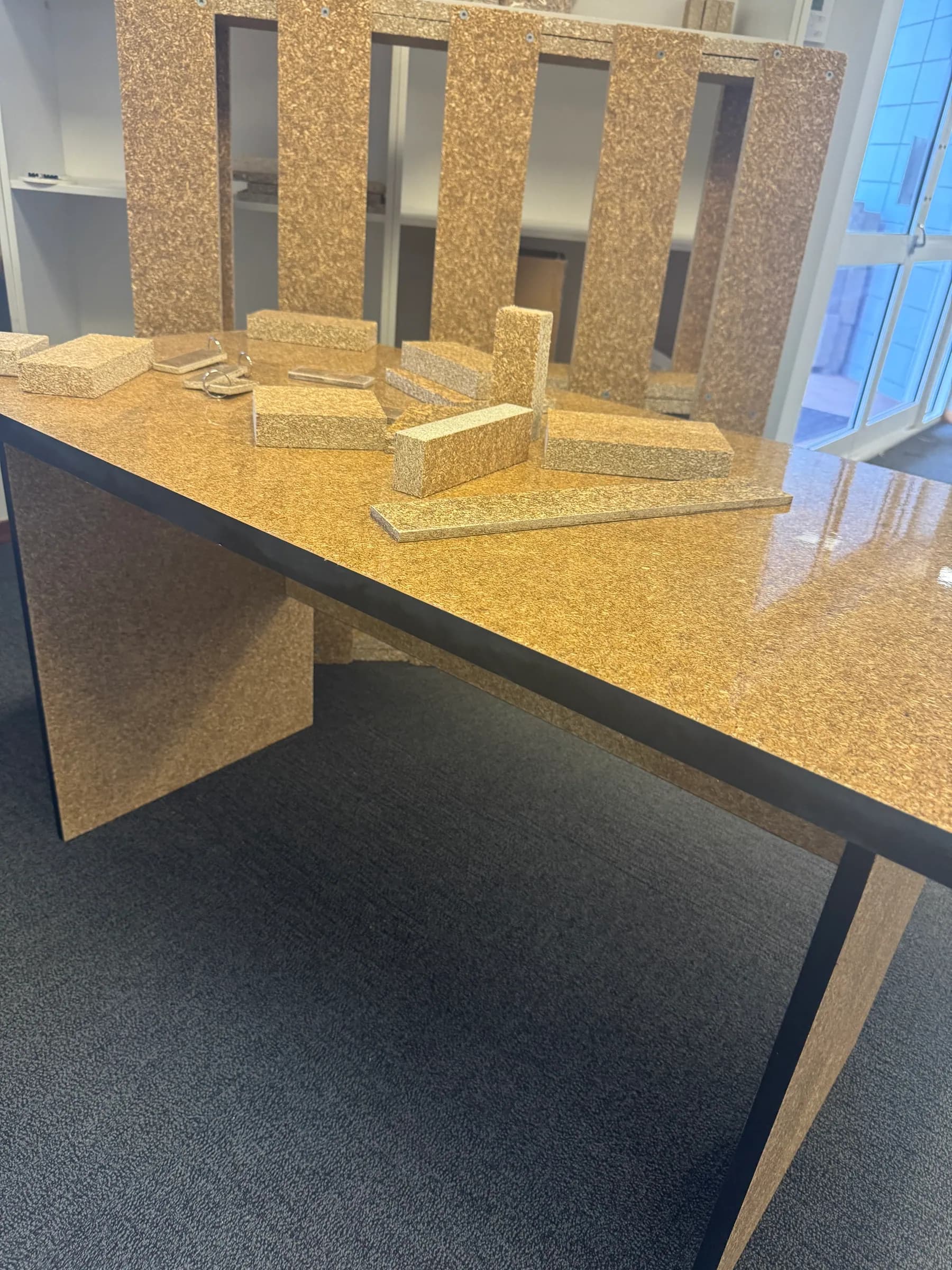 A table made from hemp board
