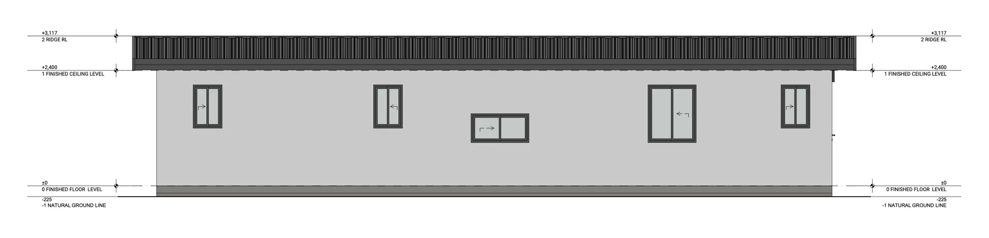 HempPod rear elevation drawing