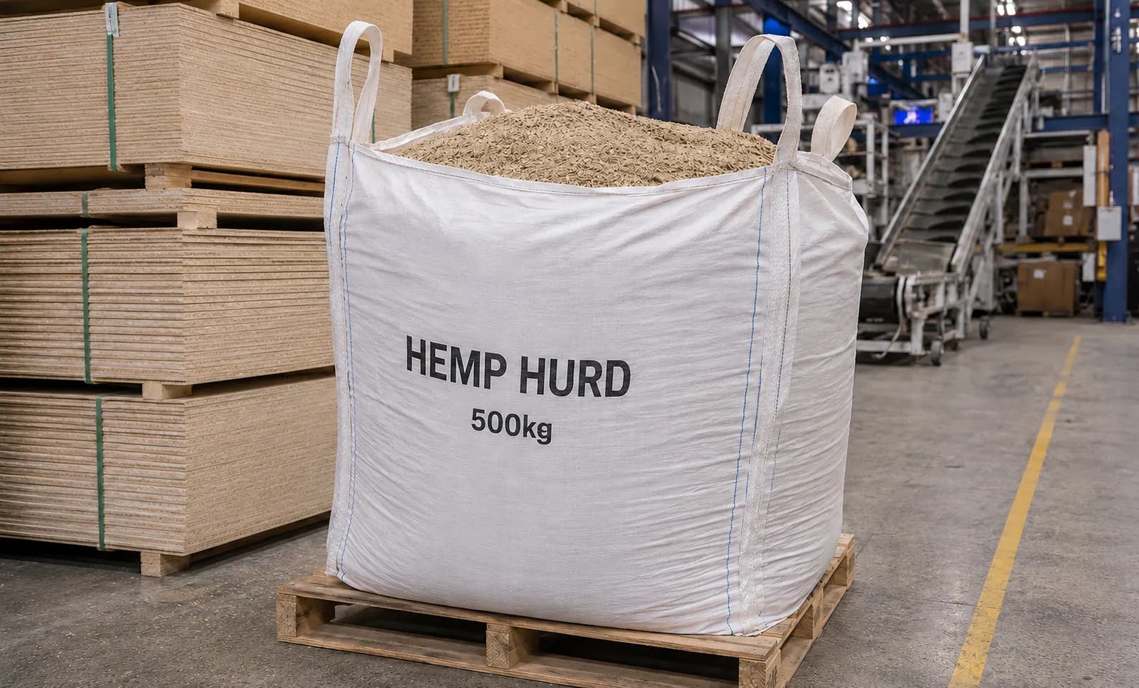 500 kg bulk bag of hemp hurd
